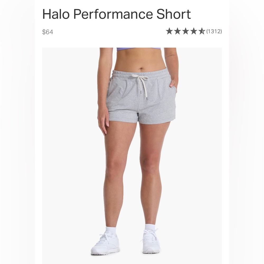 Vuori Halo Performance shorts pale Heather gray size medium